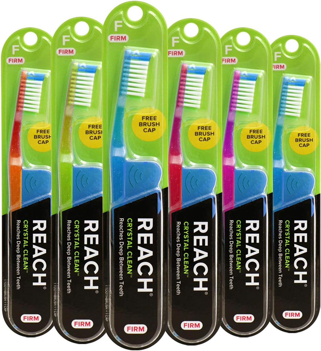 Reach Crystal Clean Toothbrush, Firm Bristles, 1 Count, Pack of 6