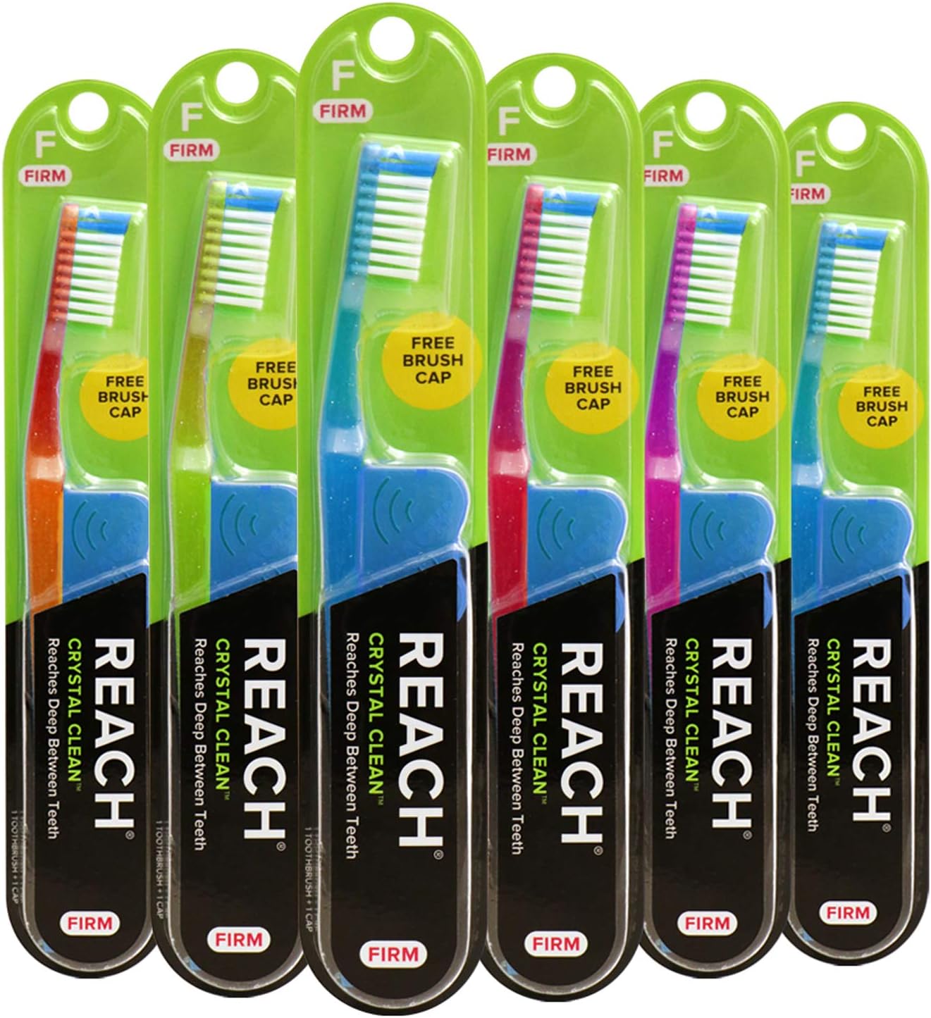 Reach Crystal Clean Toothbrush, Firm Bristles, 1 Count, Pack of 6