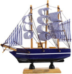 Abaodam Mini Sailboat Cake Topper Wooden Sailing Boat Model, 5.5 Inch Nautical Cake Decoration for Graduation, Birthday, Baby Shower and Coastal Party Tabletop Decor