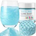 Luster Dust Edible Cake Decorations, Light Blue Edible Dust for Cake Edible Luster Dust for Cupcake Decorations, Cake Drip, Light Blue Edible Paint for Cakes, Edible Shimmer Dust for Drinks