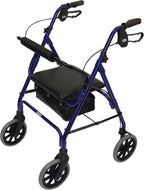 Days Lightweight Aluminum Rollator, Adjustable Rolling Walker with Seat for Elderly, 364 lb. Weight Capacity, Disabled, & Limited Mobility Patients, Walking Stabilizer with Four Wheels