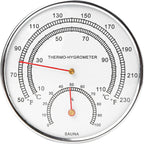 Steam Room Thermometer, Sauna Fahrenheit Temperature Gauge And Hygrometer Measure, 2in1 Dial Digital Hygrothermograph Humidity Thermostat Tool Accessories for Infrared Saunas Indoor Family Hotel, 4.8"