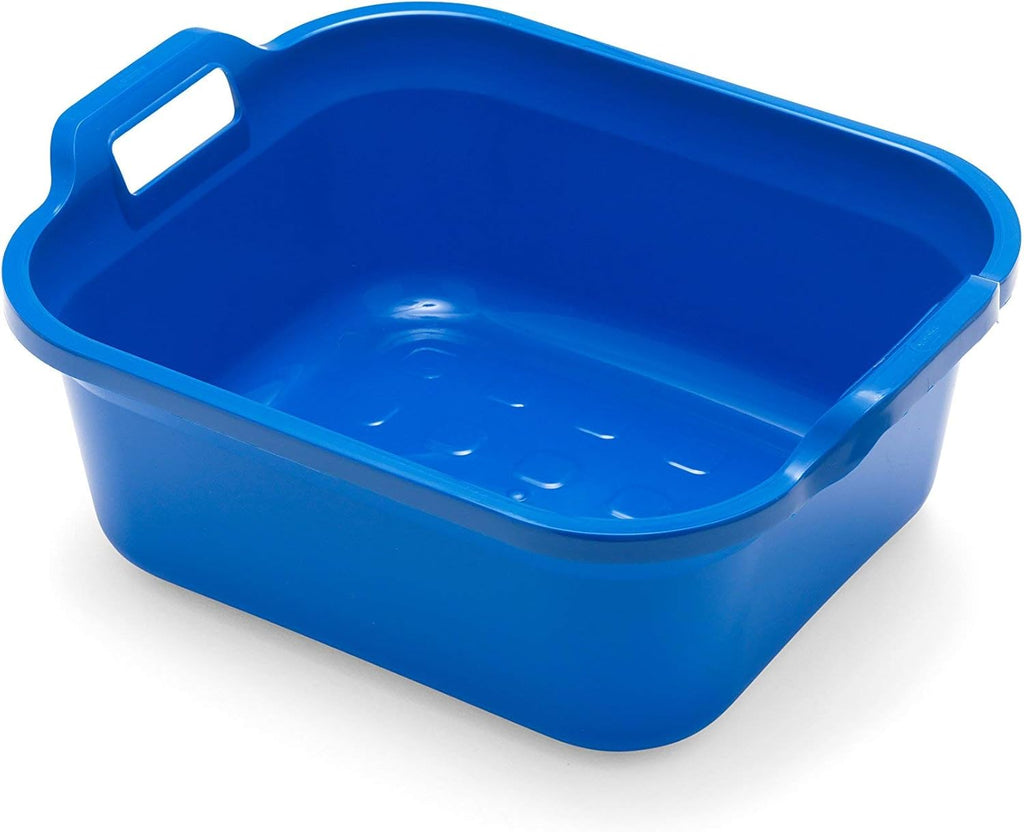 Addis 517951 Large Rectangular 10 Litre Washing Up Bowl with Handles, Cobalt Blue, 39 x 32 x 14 cm