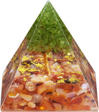 Rockcloud Tree of Life Orgone Pyramid Carnelian Crystal Stone Energy Generator Blanacing Chakra for Yoga Reiki Meditaion