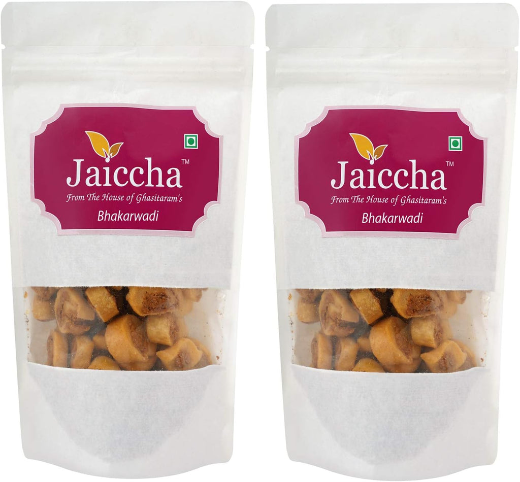 Jaiccha Ghasitaram Namkeen - Bhakar Wadi 400gms in White Paper Pouch