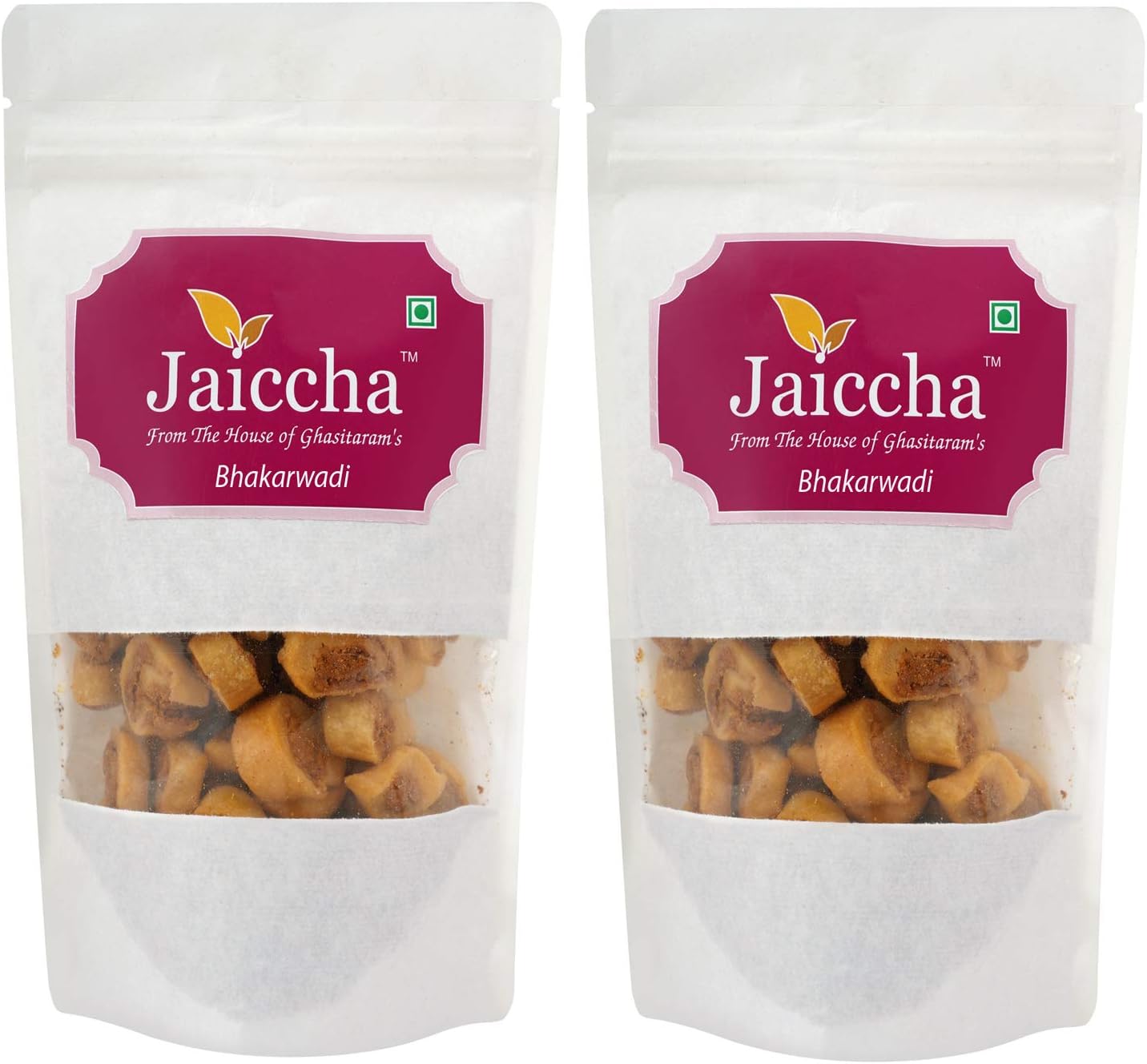 Jaiccha Ghasitaram Namkeen - Bhakar Wadi 400gms in White Paper Pouch