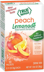 True Lemon Peach Lemonade 10ct (Pack of 1) - Drink Mix - No Artificial Sweeteners, Low Calorie - Powdered Drink Mixes & Flavors - Water Flavor Packets & Water Enhancer with Stevia