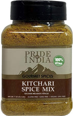 Pride of India Kitchari Spice Mix 7 oz | Authentic Indian Seasoning for Khichdi, Dal, Lentil Soup, Stew & Rice Dishes | Warm Aromatic Spice Blend for Everyday Cooking | Reusable Dual Sifter Jar