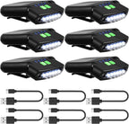 Mudder LED Clip on Cap Lights USB Rechargeable Cap Flashlight Clip Waterproof Ultra Bright Hat Flashlight Headlamp for Fishing Camping Hand Work
