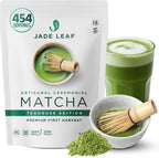 Jade Leaf Matcha Ceremonial Grade Matcha Green Tea Powder - Authentic Japanese Origin - Artisanal Teahouse Edition Premium First Harvest (1 Pound Bulk Pouch)