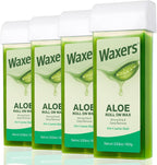 Roll on Wax Refill Aloe Wax Roller for Hair Removal at Home Ｗaxing Cartridge Depilatory for Legs and Arms 3.53 Ounce 4 Pack
