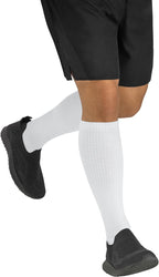 JOBST ACTIVA Athletic 8-15 mmHg Compression Socks for Travel and Sports, Designed for Women and Men, Knee High, Closed Toe, White, Large
