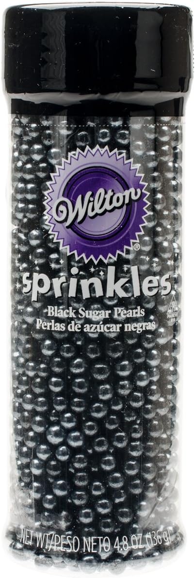 Wilton Decorating Sugar Pearls, 4.80 oz., Black