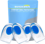 Gel Silicone Heel Pads,2 Pairs Heel Cups for Achilles Tendonitis,Shoe Wedge Inserts for Plantar Fasciitis,Sore Heel, Heel Spur and Heel Pain Relief,Heel Support for Men/Women(Medium)