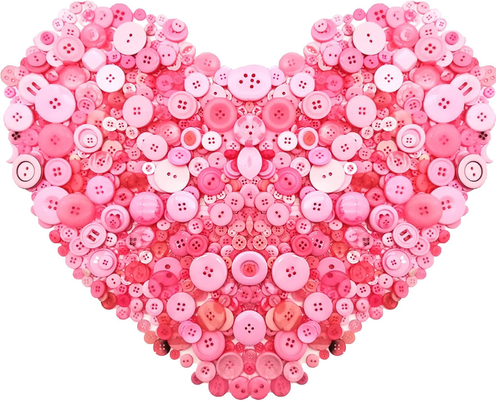 600-700Pcs Pink Buttons for Crafts Bulk Assorted Pink Craft Button for Crafting Arts, DIY Craft, Decor