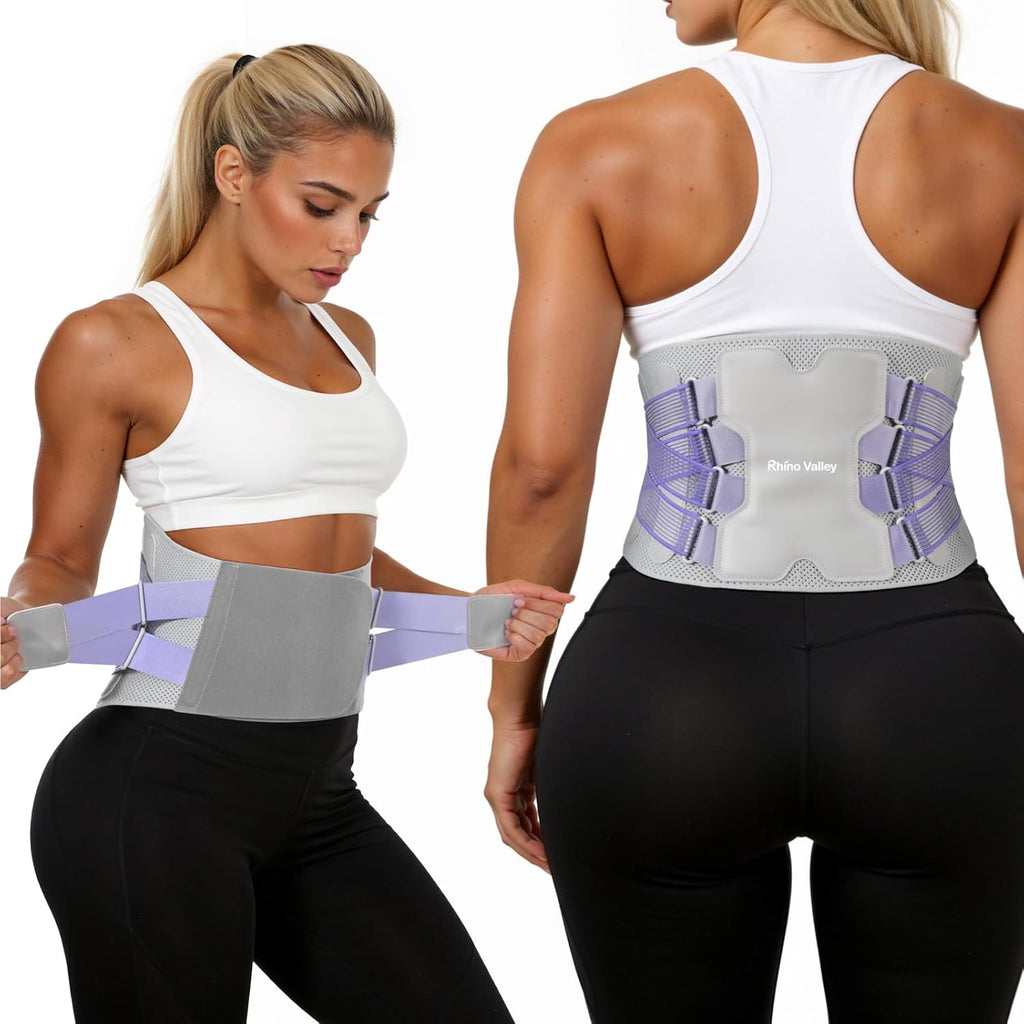 Back Brace for Women, Support Brace for Lower Back Pain Relief, Adjustable Lumbar Support Belt with Lumbar Pad, Ergonomic Breathable Immediate Relief Brace for Herniated Disc Sciatica Scoliosis,M