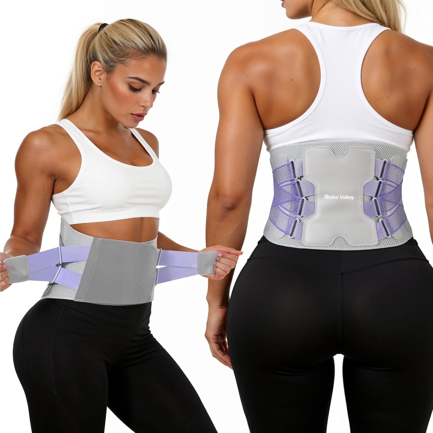Back Brace for Women, Support Brace for Lower Back Pain Relief, Adjustable Lumbar Support Belt with Lumbar Pad, Ergonomic Breathable Immediate Relief Brace for Herniated Disc Sciatica Scoliosis,M