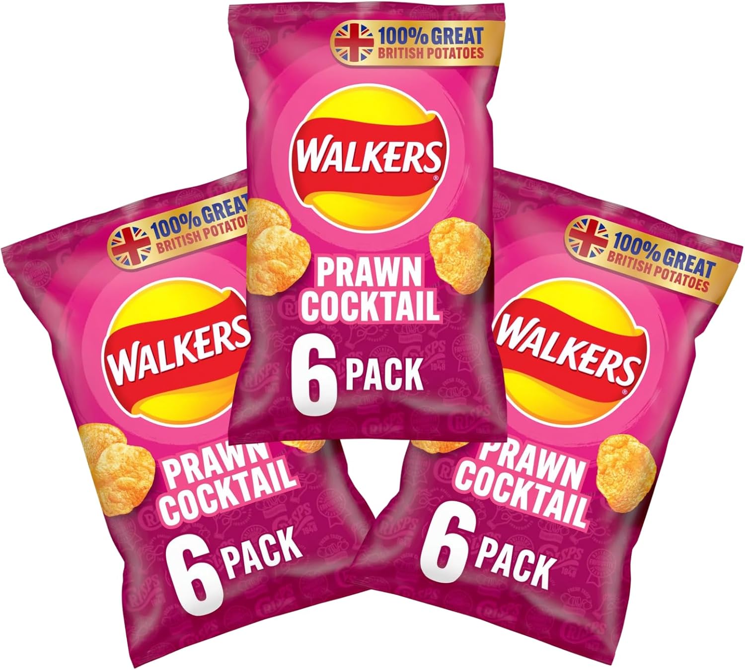 Walkers Prawn Cocktail Flavored Crisps, 25g Bags (Pack Of 3)