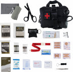 IFAK Trauma Kit, EMT Pouch Molle Ifak Pouch, 4 Inch Israeli Bandage, Survival First Aid Kit with Tourniquet for Tactical, Travel, Hiking, Military Vehicles, Camping, Outdoor (Black)