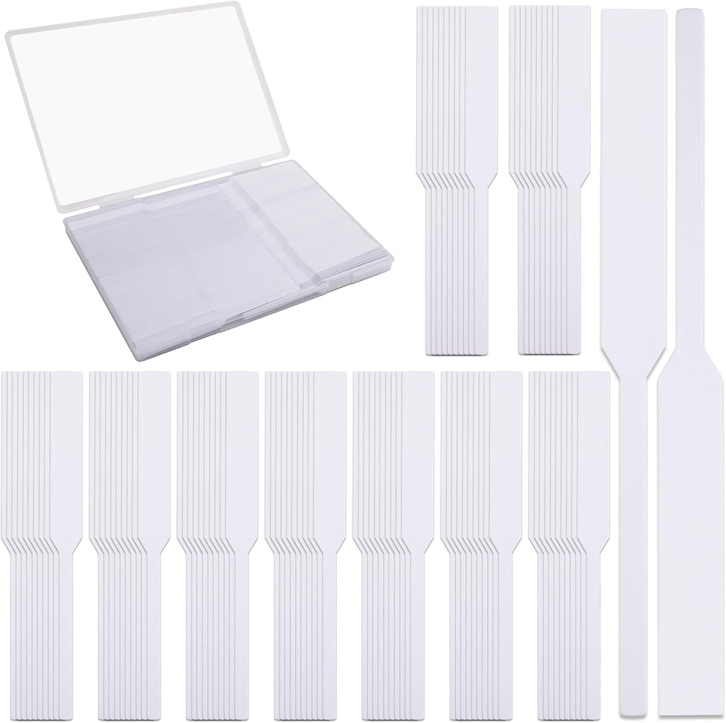 600 Pieces Perfume Tester Strips with Storage Box, Larbeti Paper Fragrance Tester Strips Disposable Essential Oils Test Card White Fragrance Blotter Paper Cards