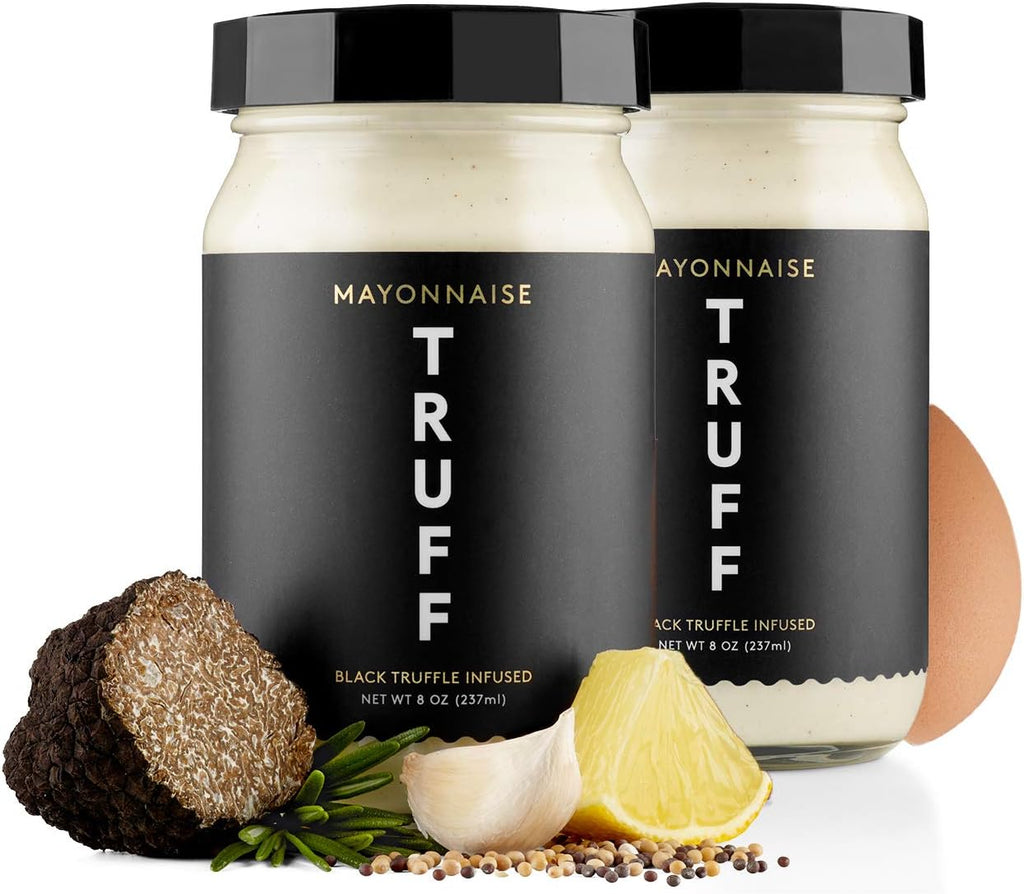 TRUFF Mayo, Gourmet Mayonnaise made with Black Winter Truffles, Sunflower Oil and Cage-Free Eggs | Umami Flavor for Savory Spreads, Salads, Non-GMO, Gluten Free | Original with Premium Box - Bundle of 2