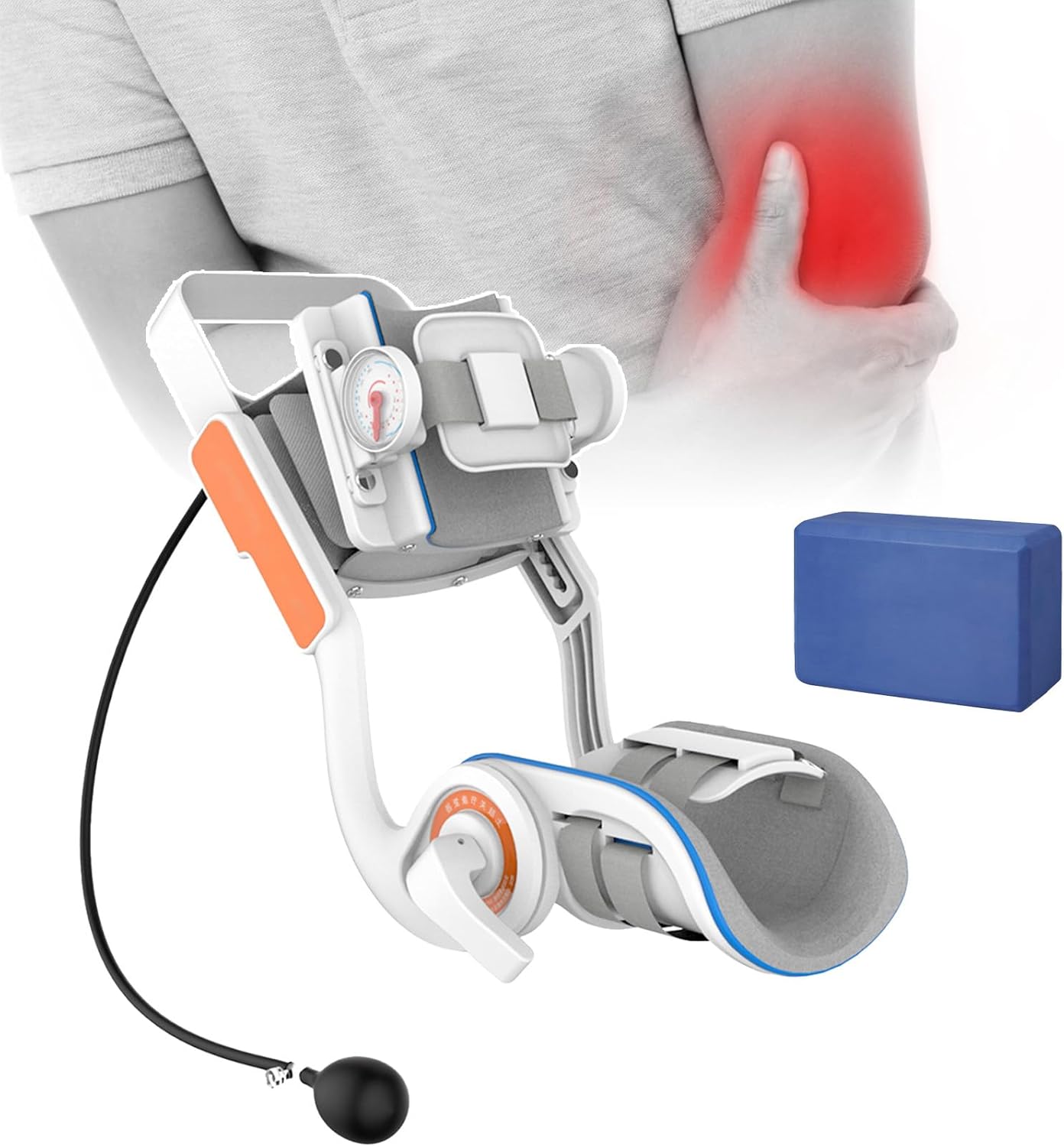 Elbow Rehabilitation Training Device, Flexion and Extension Training, Full Angle Adjustment (-15°~150°) Elbow Joint Stretching Trainer, Static Traction Technology