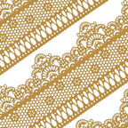 Funshowcase Ready to Use Edible Cake Lace Lattice with Small Daisy Golden 14-inch 5-piece Set