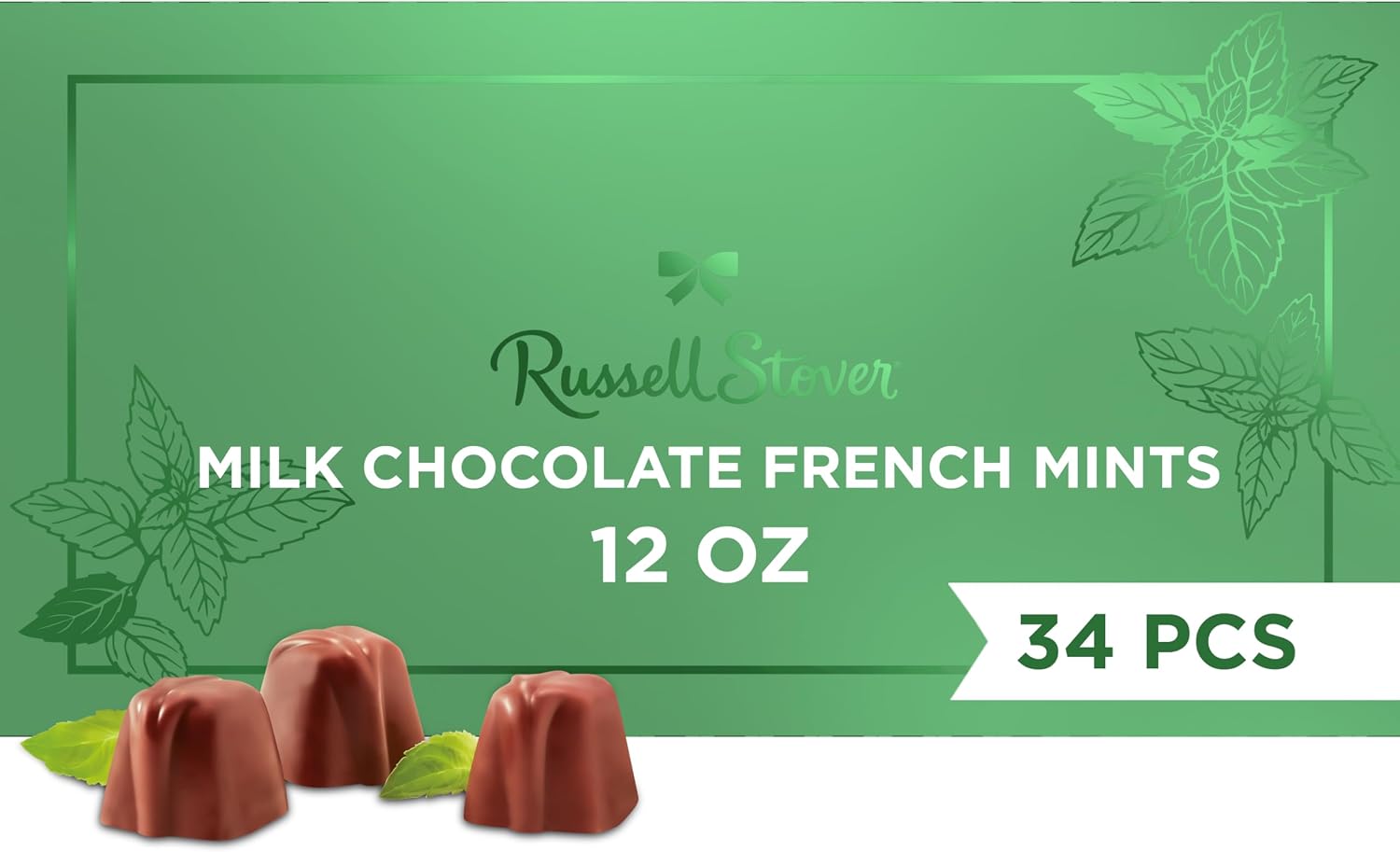 RUSSELL STOVER Milk Chocolate French Mints Candy Gift Box, 12 oz. NEW BOX