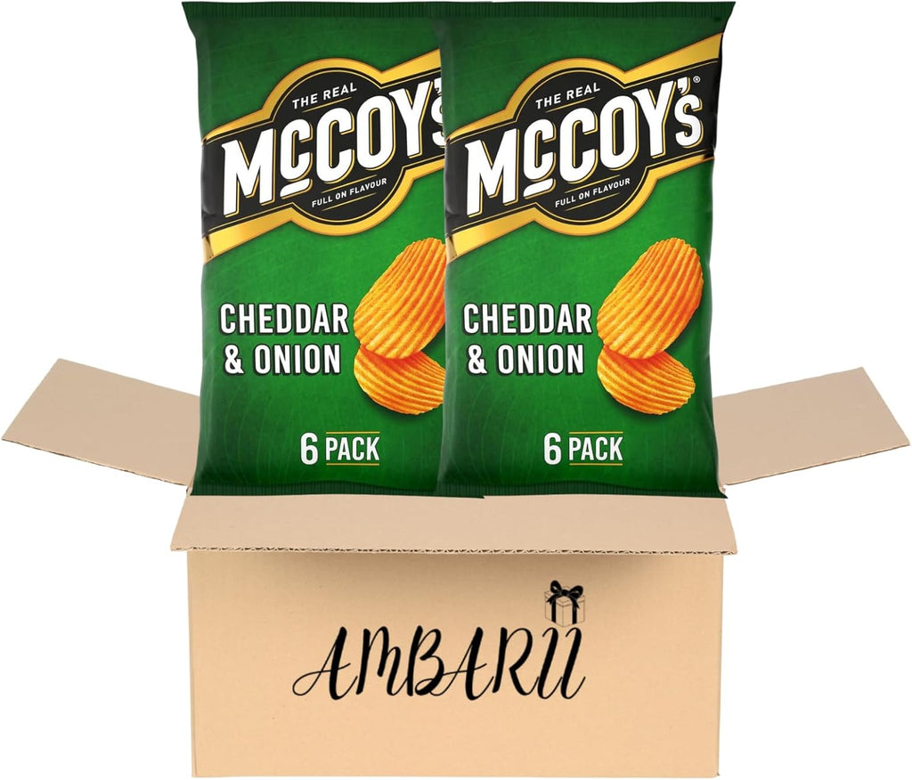 AMBARII McCoy's Ridge Cut Crisps - Cheddar & Onion Pack of 6 x2