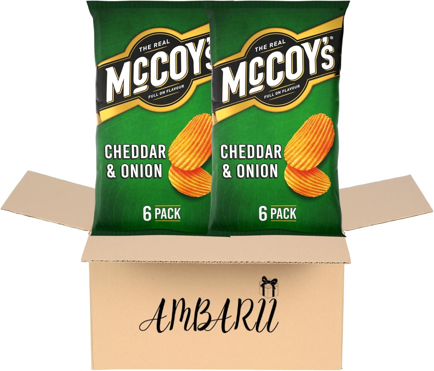 AMBARII McCoy's Ridge Cut Crisps - Cheddar & Onion Pack of 6 x2