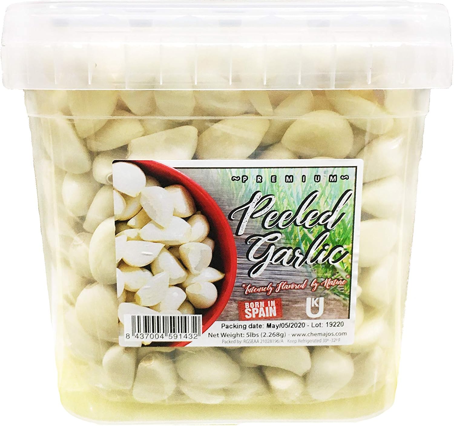 Kejora Premium Fresh Peeled Garlic Cloves 5 Pound (Pack of 1)