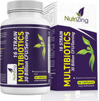 NutriZing Vegan Probiotics for Digestive Health - 30 Billion CFU & 16 strains - Bifidobacterium & Lactobacillus Probiotics for Men & Women - Delayed Release Probiotic Gut Health Supplement
