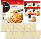KA-ME Udon Noodles - Fresh Cooked Stir Fry Noodles 14.2 oz (Pack Of 6), No Preservatives/MSG, Instant & Microwaveable, Perfect for Traditional Hot & Cold Dishes, Quick Soup or Stir-Fry & More