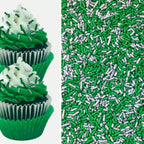 Green and Silver Cake Pop Cookie Cupcake Cakes Semi-Sweet Edible Confetti Decorations Sprinkles Desert Jimmies Toppers