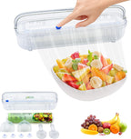 Plastic Wrap with Slide Cutter - Food Cling Wrap Reusable Cling Film Dispenser Fits 12" Rolls BPA-Free Cuts for Aluminum Foil, Tin Foil, Baking Paper