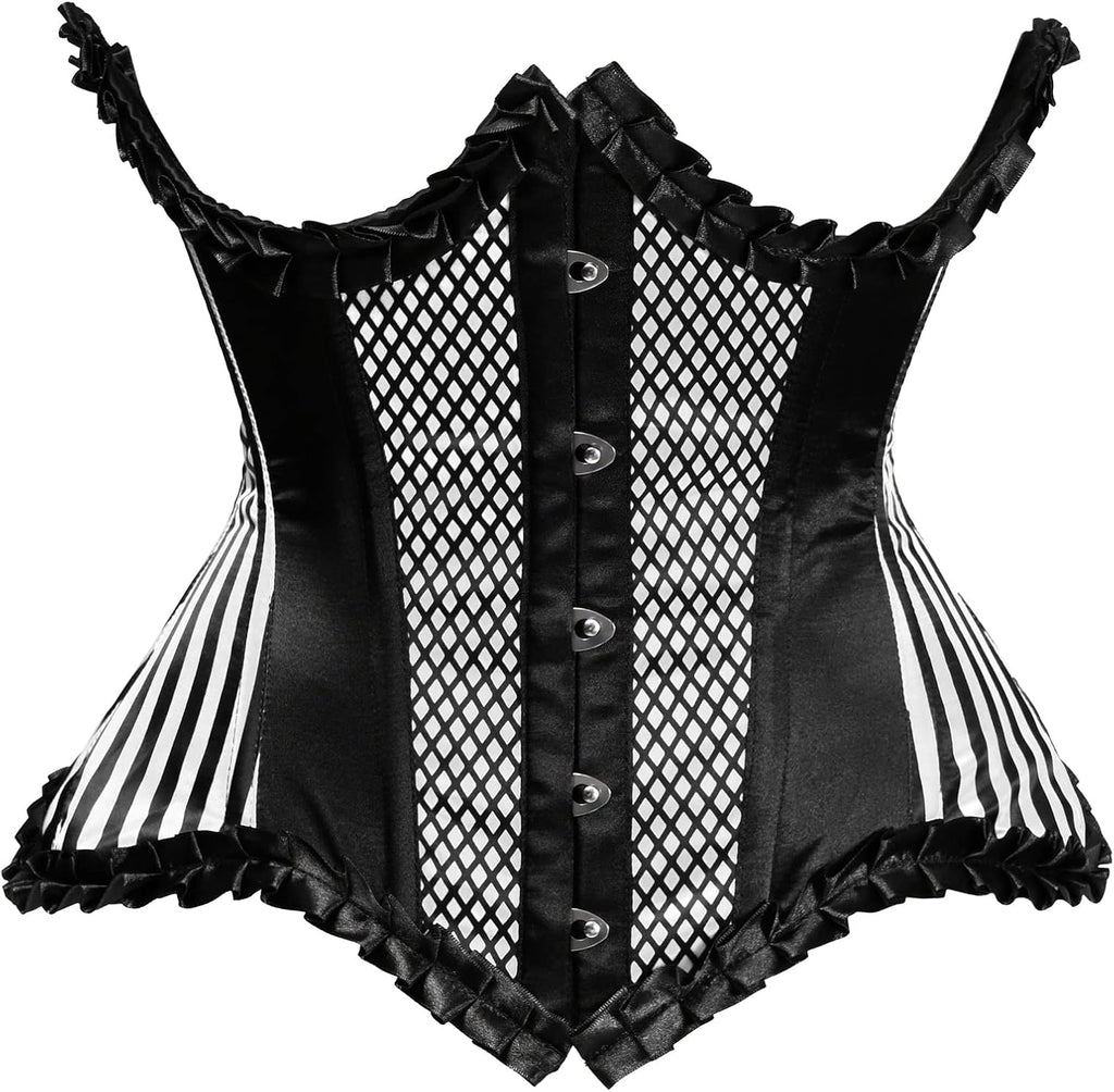 Daisy corsets Women's Daisy Corsets Top Drawer White Burlesque Underwire Curvy Cut Steel Boned Waist Cincher Corset