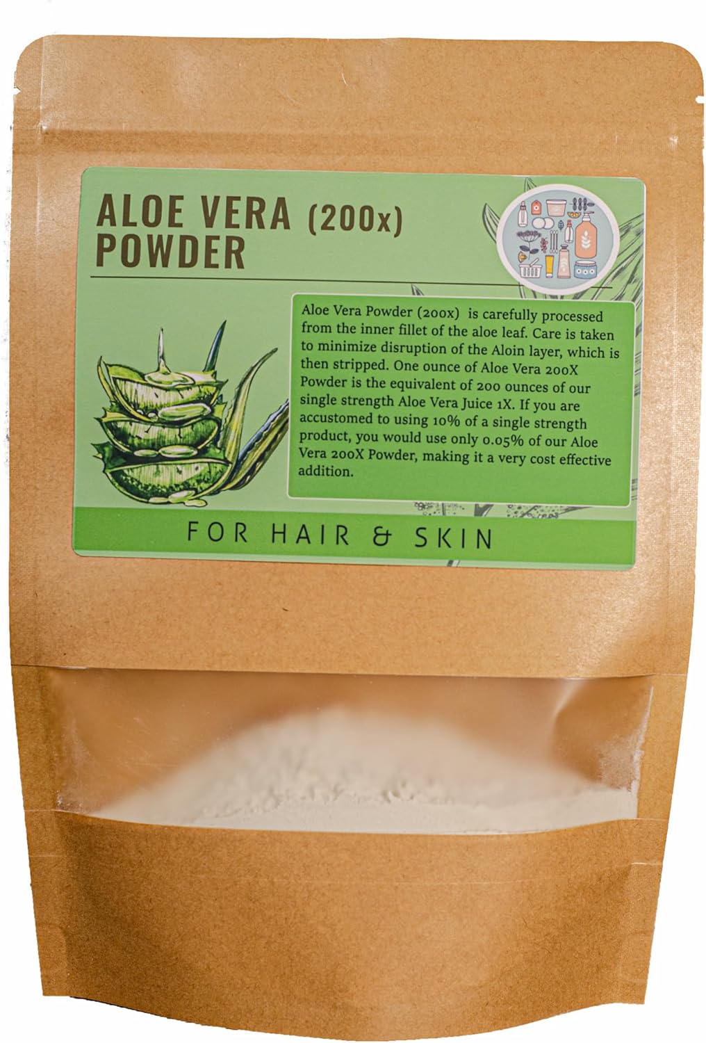 Aloe Vera Gel Powder 200x Cosmetic Grade 4 Ounces