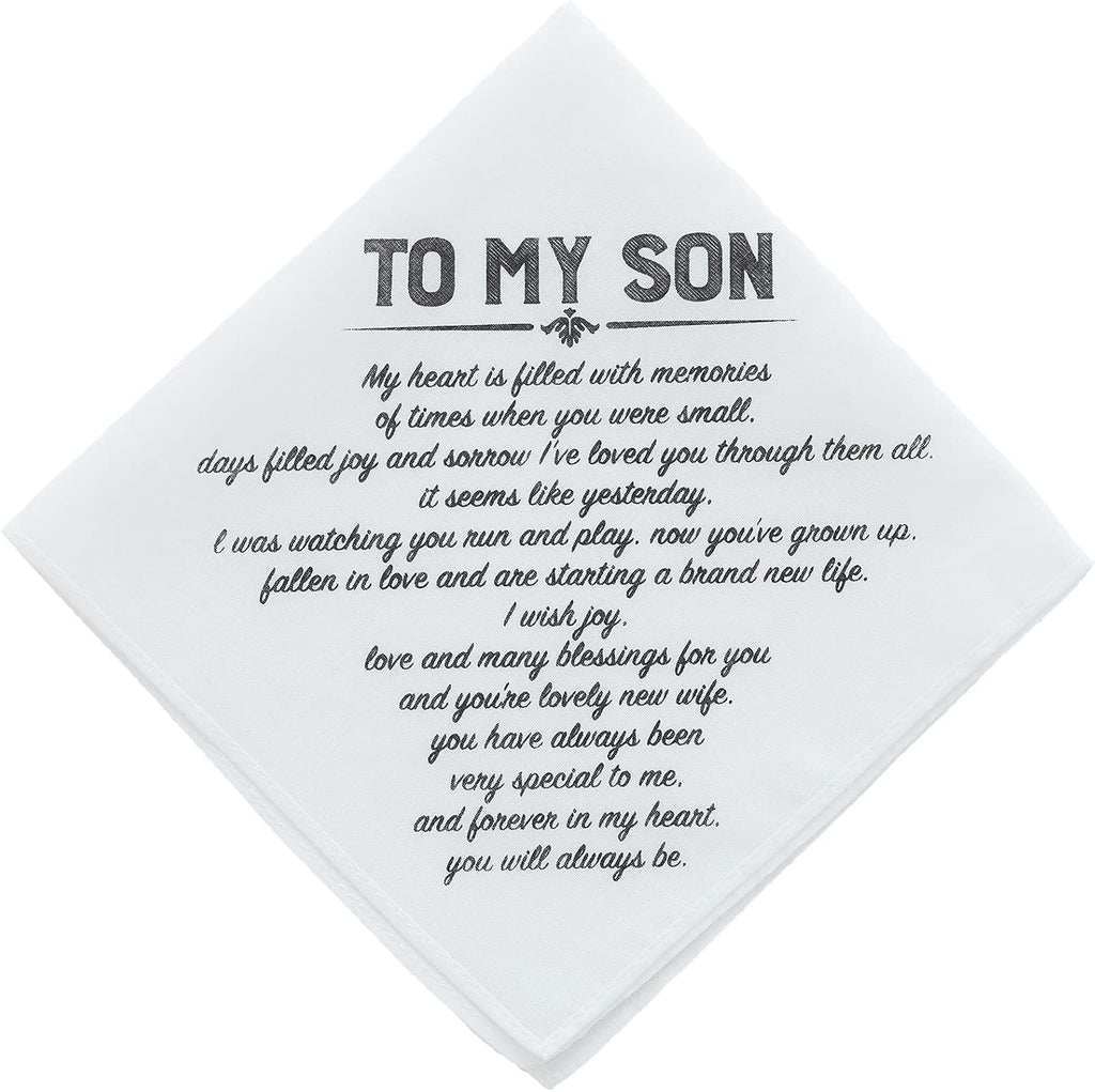 Father Of The Bride Handkerchief Gifts Wedding Gift From Daughter, White Handkerchiefs For Bridal's Father