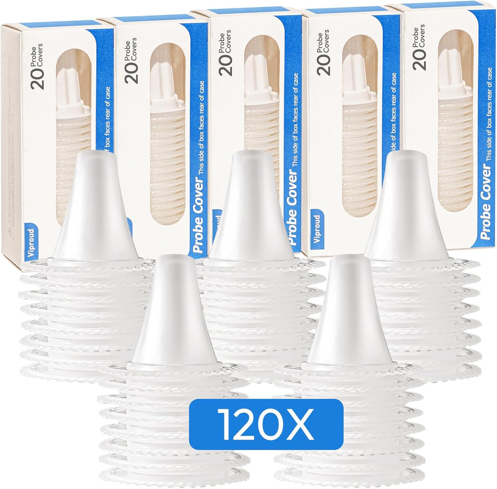 120X Ear Thermometer Probe Covers, for All Braun Thermometer Ear Covers, Lens Filters, Refill Caps, 0% BPA Disposable Covers