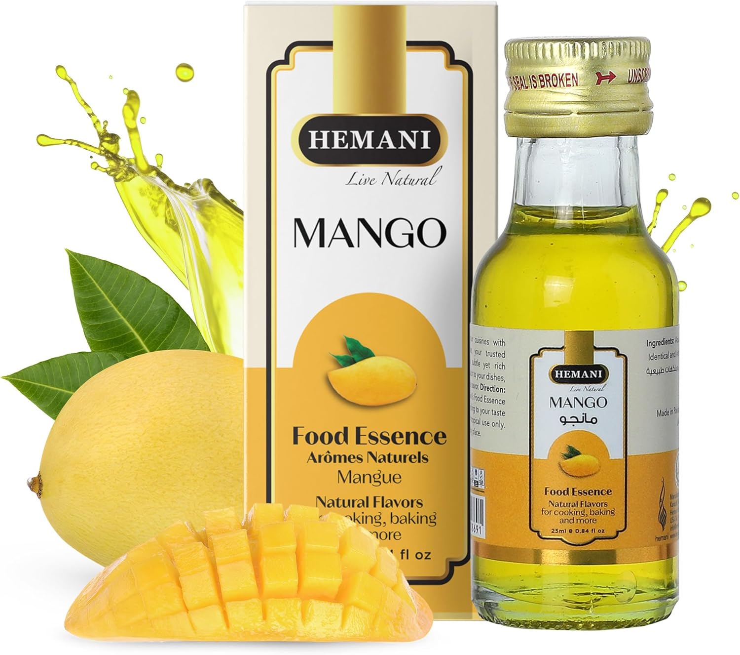 Hemani Mango Food Essence 25mL - Alcohol-Free, Halal Certified Mango Flavoring for Lassi, Cake & South Asian Desserts | Since 1949