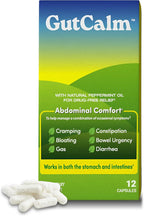 GutCalm - IBS Relief - Peppermint Oil Capsules - Bloating, Gas, Constipation and Digestive Comfort Supplement - 12/ct