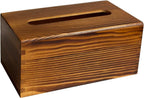 Rustic Wooden Tissue Box Cover Kleenexes Box Holder Rectangular Tissue Box Napkin Dispenser for Bathroom Office Living Room Dinner Table (Coffee)