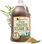 Kevala Organic Toasted Sesame Oil – Cold-Pressed, Unrefined, Pure Sesame Seed Oil for Cooking, Marinades, and Dressings; USDA Organic, Kosher, Non-GMO Certified – Vegetable Oil Alternative – 64 Fl Oz | 1-Pack