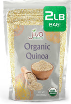 Jiva Organic White Whole Grain Quinoa 2 Pound Vacuum Sealed Bag - Ready to cook, Grown in India