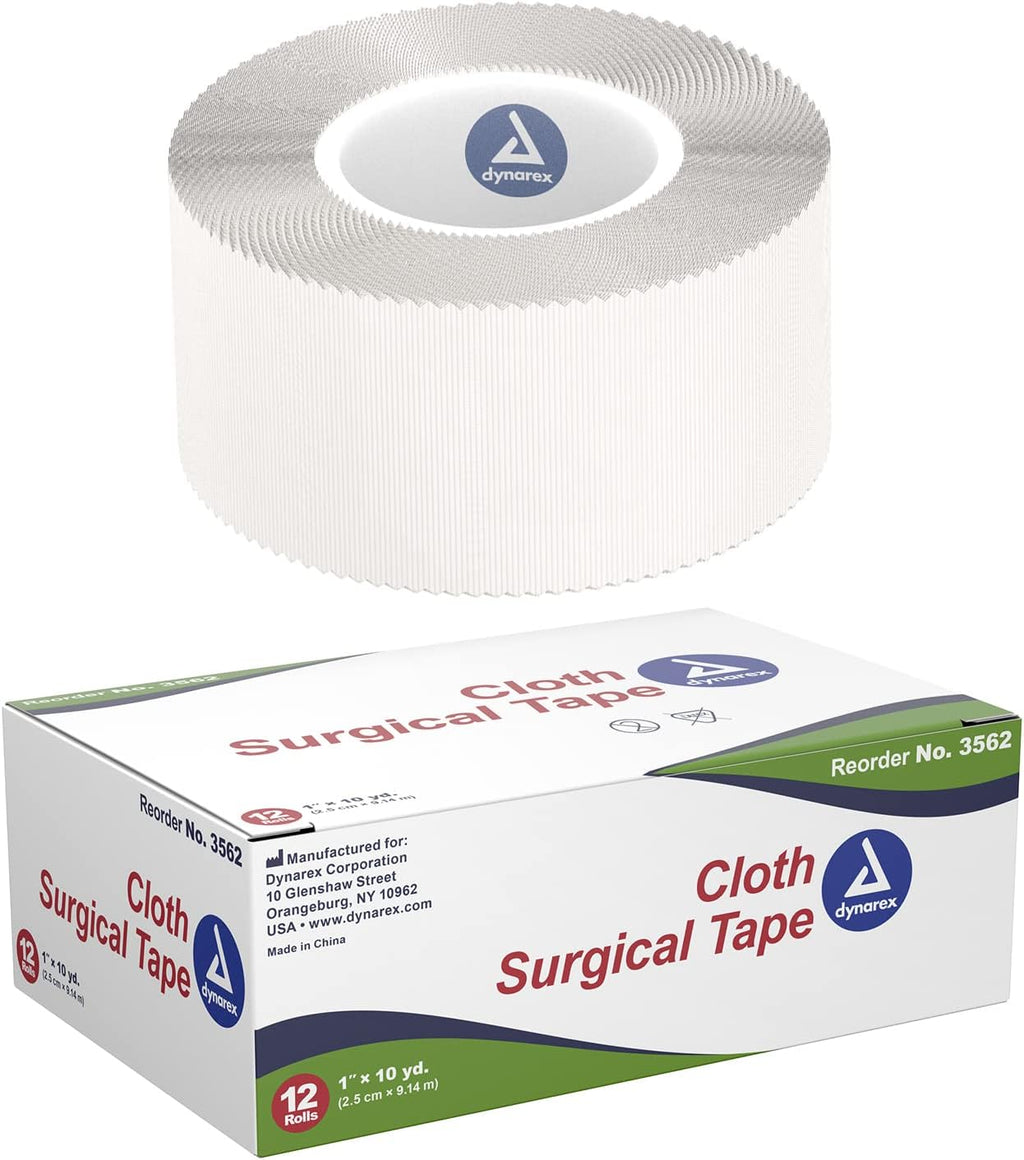 Dynarex Corporation 3562-12 Cloth Surgical Adhesive Tape 1'' x 10 yds. 12-Pack