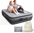JUITOY Queen Air Mattress with Built in Pump, 18" Upgraded One-Touch Inflatable Airbed for Home, Camping Guests, Portable Blow Up Mattress, 770lbs Capacity