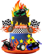 Racing Car Cake Toppers Car Truck Cake Decorations for Man Birthday Racing Car Theme Birthday Supplies (Style 1)