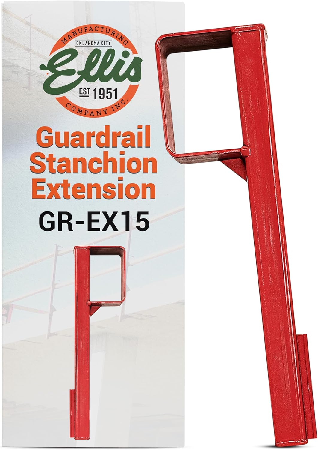 Ellis Manufacturing Company Guardrail Extension - Steel Construction with Powder Coat Finish - Adds 15 Inches to Standard Rail - Linear Guide