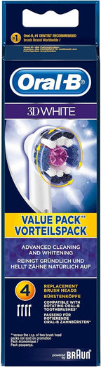 Oral-B 3D White Toothbrush Heads Pack of 4 Replacement Refills for Electric Rechargeable Toothbrush