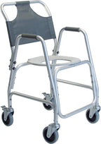 Lumex Deluxe Shower Transport Wheelchair with Footrests - Waterproof Design & 5" Wheels - 7915A-1